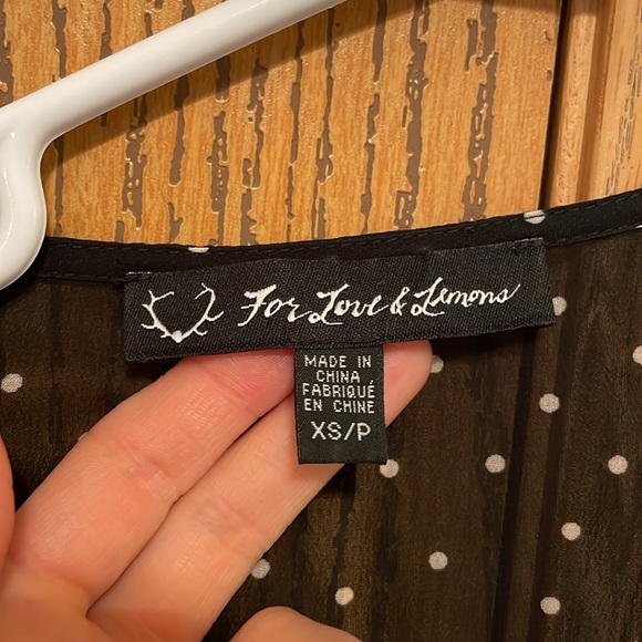 For Love and Lemons Truffles Polka Dot Babydoll Mini Dress Black,  Size XS - Picture 3 of 3